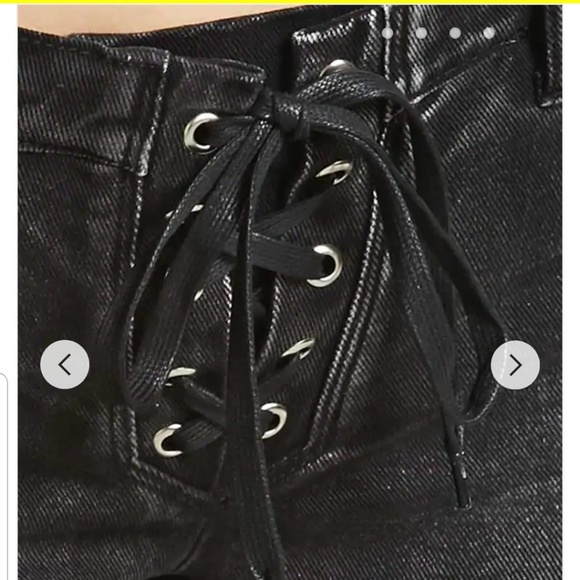 Lace Up High Rise Distressed Denim Skirt F21 M - Picture 3 of 7